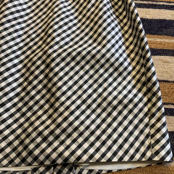 Ann Taylor Silk Gingham Check Dress Spaghetti Strap Black White Plaid Petite 2 - Picture 3 of 8